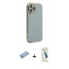 MARSİLYAN™- iPhone 13 Pro Max Kılıf Yankı Serisi - Şeffaf Pasifik Cam Ekran Koruyucu + Shine Kamera Lens Koruma Cam - MI