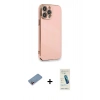 MARSİLYAN™- iPhone 13 Pro Max Kılıf Yankı Serisi - Şeffaf Pasifik Cam Ekran Koruyucu + Shine Kamera Lens Koruma Cam - PE