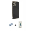 MARSİLYAN™- iPhone 13 Pro Max Kılıf Yankı Serisi - Şeffaf Pasifik Cam Ekran Koruyucu + Shine Kamera Lens Koruma Cam - MI