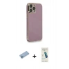 MARSİLYAN™- iPhone 13 Pro Max Kılıf Yankı Serisi - Şeffaf Pasifik Cam Ekran Koruyucu + Shine Kamera Lens Koruma Cam - MI