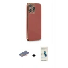 MARSİLYAN™- iPhone 13 Pro Max Kılıf Yankı Serisi - Şeffaf Pasifik Cam Ekran Koruyucu + Renkli Kamera Lens Koruma Cam - TU