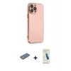 MARSİLYAN™- iPhone 13 Pro Max Kılıf Yankı Serisi - Şeffaf Pasifik Cam Ekran Koruyucu + Renkli Kamera Lens Koruma Cam - YL