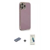 MARSİLYAN™- iPhone 13 Pro Max Kılıf Yankı Serisi - Şeffaf Pasifik Cam Ekran Koruyucu + Renkli Kamera Lens Koruma Cam - YL