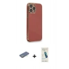 MARSİLYAN™- iPhone 13 Pro Max Kılıf Yankı Serisi - Şeffaf Pasifik Cam Ekran Koruyucu + Renkli Kamera Lens Koruma Cam - YL