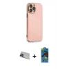 MARSİLYAN™- iPhone 13 Pro Max Kılıf Yankı Serisi - Siyah 18D Cam Ekran Koruyucu + Rainbow Kamera Lens Koruma Cam - MI