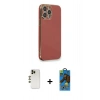 MARSİLYAN™- iPhone 13 Pro Max Kılıf Yankı Serisi - Siyah 18D Cam Ekran Koruyucu + Shine Kamera Lens - GD