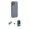 MARSİLYAN™- iPhone 13 Pro Max Kılıf Yankı Serisi - Siyah 18D Cam Ekran Koruyucu + Shine Kamera Lens Koruma Cam - GI