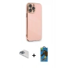 MARSİLYAN™- iPhone 13 Pro Max Kılıf Yankı Serisi - Siyah 18D Cam Ekran Koruyucu + Pers Alüminyum Kamera Lens - SABE