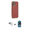 MARSİLYAN™- iPhone 13 Pro Max Kılıf Yankı Serisi - Siyah 18D Cam Ekran Koruyucu + Pers Alüminyum Kamera Lens - SABE