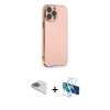 MARSİLYAN™- iPhone 13 Pro Max Kılıf Yankı Serisi - Siyah 3D Antistatik Cam Ekran Koruyucu + Pers Alüminyum Kamera Lens - GD