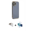 MARSİLYAN™- iPhone 13 Pro Max Kılıf Yankı Serisi - Siyah 3D Antistatik Cam Ekran Koruyucu + Pers Alüminyum Kamera Lens - GD
