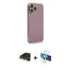 MARSİLYAN™- iPhone 13 Pro Max Kılıf Yankı Serisi - Siyah 3D Antistatik Cam Ekran Koruyucu + Raze Metal Kamera Lens - GD