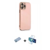 MARSİLYAN™- iPhone 13 Pro Max Kılıf Yankı Serisi - Siyah 3D Antistatik Cam Ekran Koruyucu + Shine Kamera Lens Koruma Cam - MI