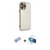 MARSİLYAN™- iPhone 13 Pro Max Kılıf Yankı Serisi - Siyah 3D Antistatik Cam Ekran Koruyucu + Shine Kamera Lens Koruma Cam - MI