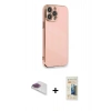 MARSİLYAN™- iPhone 13 Pro Max Kılıf Yankı Serisi - Siyah 6D Mat Seramik Hayalet Nano Ekran Koruyucu + Pers Alüminyum Kamera Lens - GI