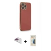 MARSİLYAN™- iPhone 13 Pro Max Kılıf Yankı Serisi - Siyah 6D Mat Seramik Hayalet Nano Ekran Koruyucu + Pers Alüminyum Kamera Lens - GI