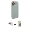MARSİLYAN™- iPhone 13 Pro Max Kılıf Yankı Serisi - Siyah 6D Mat Seramik Hayalet Nano Ekran Koruyucu + Pers Alüminyum Kamera Lens - GI