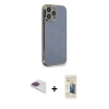 MARSİLYAN™- iPhone 13 Pro Max Kılıf Yankı Serisi - Siyah 6D Mat Seramik Hayalet Nano Ekran Koruyucu + Pers Alüminyum Kamera Lens - GI