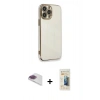 MARSİLYAN™- iPhone 13 Pro Max Kılıf Yankı Serisi - Siyah 6D Mat Seramik Hayalet Nano Ekran Koruyucu + Pers Alüminyum Kamera Lens - GI