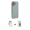 MARSİLYAN™- iPhone 13 Pro Max Kılıf Yankı Serisi - Siyah 6D Mat Seramik Hayalet Nano Ekran Koruyucu + Shine Kamera Lens - GD