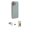 MARSİLYAN™- iPhone 13 Pro Max Kılıf Yankı Serisi - Siyah 6D Mat Seramik Hayalet Nano Ekran Koruyucu + Gold Pers Alüminyum Kamera Lens