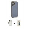 MARSİLYAN™- iPhone 13 Pro Max Kılıf Yankı Serisi - Siyah 6D Mat Seramik Hayalet Nano Ekran Koruyucu + Shine Kamera Lens - GD