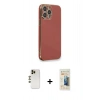 MARSİLYAN™- iPhone 13 Pro Max Kılıf Yankı Serisi - Siyah 6D Mat Seramik Hayalet Nano Ekran Koruyucu + Shine Kamera Lens - GD