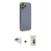 MARSİLYAN™- iPhone 13 Pro Max Kılıf Yankı Serisi - Siyah 6D Mat Seramik Hayalet Nano Ekran Koruyucu + Gold Pers Alüminyum Kamera Lens