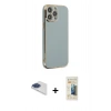 MARSİLYAN™- iPhone 13 Pro Max Kılıf Yankı Serisi - Siyah 6D Mat Seramik Hayalet Nano Ekran Koruyucu + Pers Alüminyum Kamera Lens - LT
