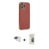 MARSİLYAN™- iPhone 13 Pro Max Kılıf Yankı Serisi - Siyah 6D Mat Seramik Hayalet Nano Ekran Koruyucu + Pers Alüminyum Kamera Lens - LT