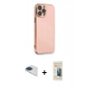 MARSİLYAN™- iPhone 13 Pro Max Kılıf Yankı Serisi - Siyah 6D Mat Seramik Hayalet Nano Ekran Koruyucu + Pers Alüminyum Kamera Lens - LT