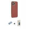 MARSİLYAN™- iPhone 13 Pro Max Kılıf Yankı Serisi - Siyah 6D Mat Seramik Hayalet Nano Ekran Koruyucu + Shine Kamera Lens Koruma Cam - MI