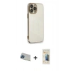 MARSİLYAN™- iPhone 13 Pro Max Kılıf Yankı Serisi - Siyah 6D Mat Seramik Hayalet Nano Ekran Koruyucu + Rainbow Kamera Lens Koruma Cam - MI