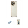 MARSİLYAN™- iPhone 13 Pro Max Kılıf Yankı Serisi - Siyah 6D Mat Seramik Hayalet Nano Ekran Koruyucu + Shine Kamera Lens Koruma Cam - MI