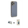 MARSİLYAN™- iPhone 13 Pro Max Kılıf Yankı Serisi - Siyah 6D Mat Seramik Hayalet Nano Ekran Koruyucu + Rainbow Kamera Lens Koruma Cam - MI