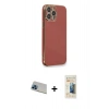 MARSİLYAN™- iPhone 13 Pro Max Kılıf Yankı Serisi - Siyah 6D Mat Seramik Hayalet Nano Ekran Koruyucu + Rainbow Kamera Lens Koruma Cam - MI
