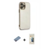 MARSİLYAN™- iPhone 13 Pro Max Kılıf Yankı Serisi - Siyah 6D Mat Seramik Hayalet Nano Ekran Koruyucu + Shine Kamera Lens Koruma Cam - PE
