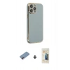 MARSİLYAN™- iPhone 13 Pro Max Kılıf Yankı Serisi - Siyah 6D Mat Seramik Hayalet Nano Ekran Koruyucu + Shine Kamera Lens Koruma Cam - PE