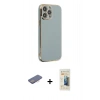 MARSİLYAN™- iPhone 13 Pro Max Kılıf Yankı Serisi - Siyah 6D Mat Seramik Hayalet Nano Ekran Koruyucu + Pembe Renkli Kamera Lens Koruma Cam