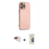 MARSİLYAN™- iPhone 13 Pro Max Kılıf Yankı Serisi - Siyah 6D Mat Seramik Hayalet Nano Ekran Koruyucu + Pers Alüminyum Kamera Lens - KI