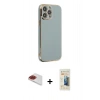 MARSİLYAN™- iPhone 13 Pro Max Kılıf Yankı Serisi - Siyah 6D Mat Seramik Hayalet Nano Ekran Koruyucu + Pers Alüminyum Kamera Lens - KI