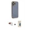 MARSİLYAN™- iPhone 13 Pro Max Kılıf Yankı Serisi - Siyah 6D Mat Seramik Hayalet Nano Ekran Koruyucu + Pers Alüminyum Kamera Lens - KI