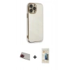 MARSİLYAN™- iPhone 13 Pro Max Kılıf Yankı Serisi - Siyah 6D Mat Seramik Hayalet Nano Ekran Koruyucu + Rainbow Kamera Lens Koruma Cam - KI
