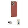 MARSİLYAN™- iPhone 13 Pro Max Kılıf Yankı Serisi - Siyah 6D Mat Seramik Hayalet Nano Ekran Koruyucu + Rainbow Kamera Lens Koruma Cam - KI