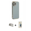 MARSİLYAN™- iPhone 13 Pro Max Kılıf Yankı Serisi - Siyah 6D Mat Seramik Hayalet Nano Ekran Koruyucu + Rainbow Kamera Lens Koruma Cam - REGD