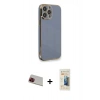 MARSİLYAN™- iPhone 13 Pro Max Kılıf Yankı Serisi - Siyah 6D Mat Seramik Hayalet Nano Ekran Koruyucu + Rainbow Kamera Lens Koruma Cam - KI