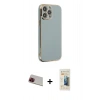 MARSİLYAN™- iPhone 13 Pro Max Kılıf Yankı Serisi - Siyah 6D Mat Seramik Hayalet Nano Ekran Koruyucu + Rainbow Kamera Lens Koruma Cam - KI