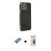 MARSİLYAN™- iPhone 13 Pro Max Kılıf Yankı Serisi - Siyah 6D Mat Seramik Hayalet Nano Ekran Koruyucu + Shine Kamera Lens Koruma Cam - GI