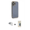 MARSİLYAN™- iPhone 13 Pro Max Kılıf Yankı Serisi - Siyah 6D Mat Seramik Hayalet Nano Ekran Koruyucu + Pers Alüminyum Kamera Lens - SABE
