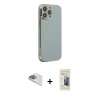 MARSİLYAN™- iPhone 13 Pro Max Kılıf Yankı Serisi - Siyah 6D Mat Seramik Hayalet Nano Ekran Koruyucu + Pers Alüminyum Kamera Lens - SABE
